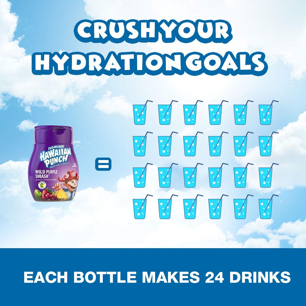 Hawaiian Punch, Variety Pack, Liquid Water Enhancer – New, Better Taste! (4 Bottles, Makes 96 Flavored Water Drinks) – Sugar Free, Zero Calorie