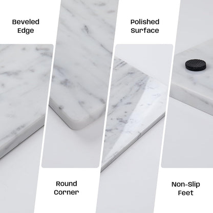 Carrara White Marble Cutting Board, 16x20 Inch Large Marble Pastry Board With Non-Slip Feets-Wedding Gift, Housewarming Gifts, Pack Of 1 Piece
