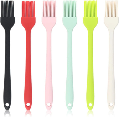 6Pcs Silicone Basting Brush Upgrade Pastry,Heat Resistant Brushes Premium Cooking Brush for Sauce Marinade Meat Glazing Oil BBQ Kitchen Cooking Baking Grilling Flavoring 19cm/7.48"(Small)