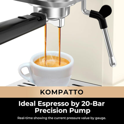 CHULUX Slim Espresso Machine with Milk Frother Steam Wand, 20 Bar Professional Italian Pump Semi Automatic Espresso Coffee Machine for Home Cappuccino & Latte Maker, Creamy