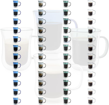 LEMONSODA Double Walled Colored Insulated Coffee Mugs - 10oz - Hot or Cold Latte, Tea, Cappucino, Coffee, Espresso Mug with Handle - Premium Packaging (Set of 48)(2252)