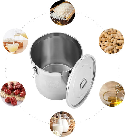 1623 OZ Stainless Steel Canister Rice Cereal Grain Storage Containers with Lid Airtight Coffee Bean Storage Milk Flour Sugar Food Storage for Home Bar Restaurant (48L/1623 OZ)