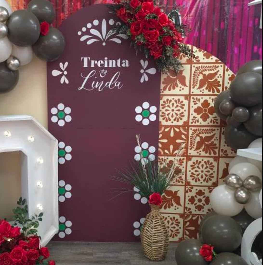 Talavera Stencil Reusable Tile Stencil 8inch Floral Folk Mexican Stencils for Painting on Wall Floor Furniture Wood Home Decor