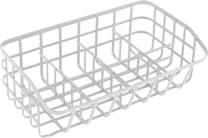 Tea Bag Organizer Caddy - Metal Tea Box Storage Holder for Cups, Pods, Packets, Condiment Accessories - White