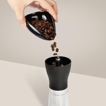 Coffee Bean Dosing Cup and Spray Bottle Set - Ceramic Espresso Accessories Kit, 8ml Static Reducing Sprayer for Camping, Gym, Home Use | Barista-Approved Dosing Tools (Black, 2)