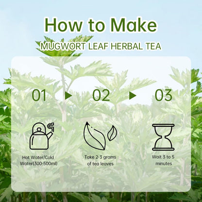 HANFANGLING Mugwort Tea, Natural Herbal Tea, Refreshing, Made from Premium Natural Mugwort Buds, Gift Tea (Loose Leaf)