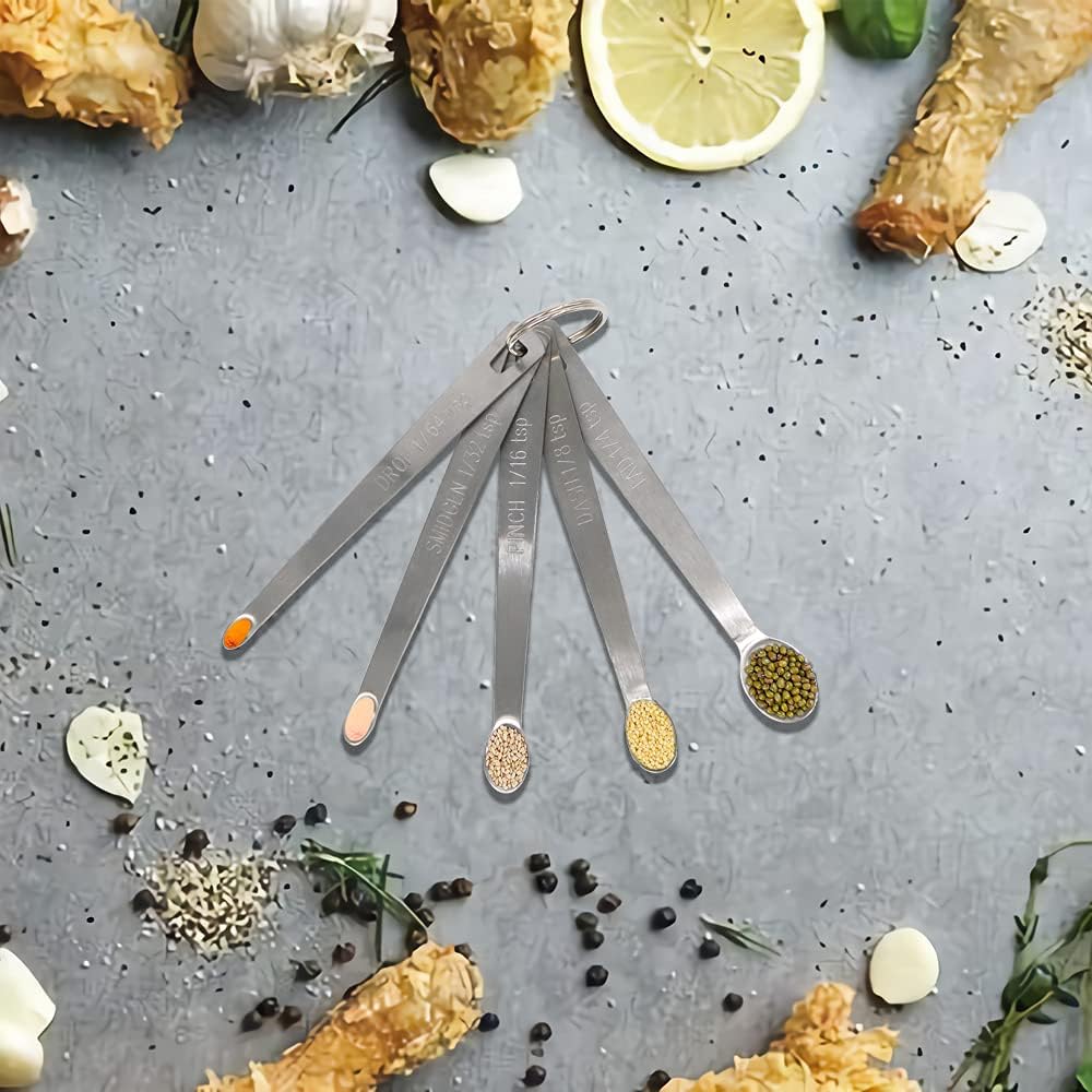 3PCS 1/64 Teaspoon(1/64tsp, 0.08ml, Drop) Single Tiny Measuring Spoon, Small Individual Stainless Steel Measure Spoons Only