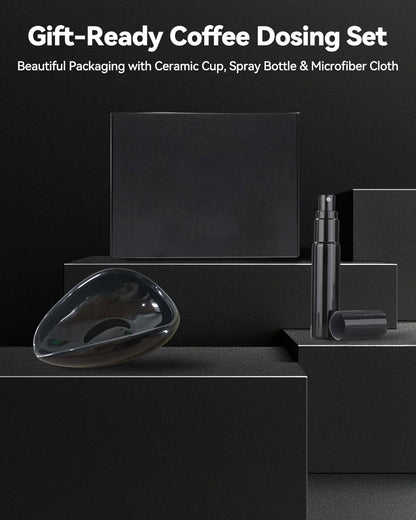 Coffee Bean Dosing Cup, Espresso Dosing Cup, Coffee Spray Bottle, RDT Spray Bottle, Single Dosing Kit with High Fiber Cleaning Cloth