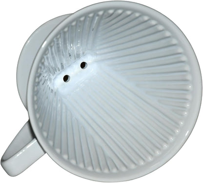 Cilio C105179 Porcelain Coffee Filter/Holder Pour-Over, 6/Large, White