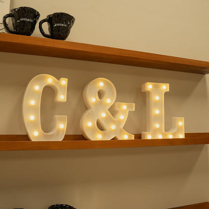 Foaky LED Letter Lights Sign Marquee Light Up Letters Sign for Night Light Wedding/Birthday Party Battery Powered Christmas Lamp Home Bar Decoration(C)