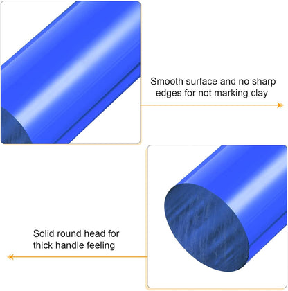 HARFINGTON Acrylic Clay Roller 7.28 Inch x 1 Inch Solid Non-Stick Plastic Round Tube Roller Polymer Clay Rod Fondant Rolling Pin for Shaping, Sculpting, Modeling DIY Crafts, Blue