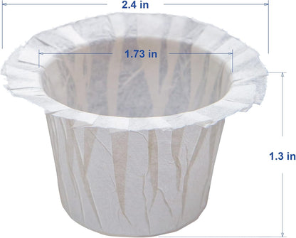 100 Count Disposable Coffee Paper Filters,Compatible with Keurig Brewers Single Serve 1.0 and 2.0, Fit all Reusable Coffee Pods.