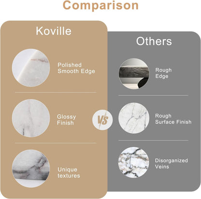 Koville Milas Lilac Marble Cutting Board for Kitchen, 16" Large Marble Cheese Serving Board for Baking, Charcuterie, Pastry, Trivet, Non-Stick Heat Resistant Stone Cutting Boards for Kitchen Counter