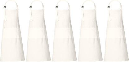 RAJRANG 100% Cotton Cooking Apron with 3 Pockets Kitchen Chef BBQ Adjustable Bib Aprons for Women Men