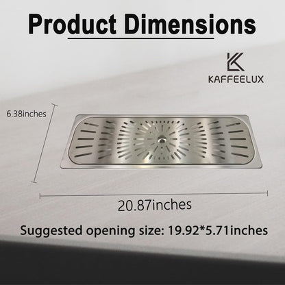 Stainless Steel Drip Tray - Perfect for Homes, Clubs, Bars, Cafes, Restaurants, Hotels, Or Commercial Use - Easy to Clean, No Drainage Required (6.4 * 20.9inch)
