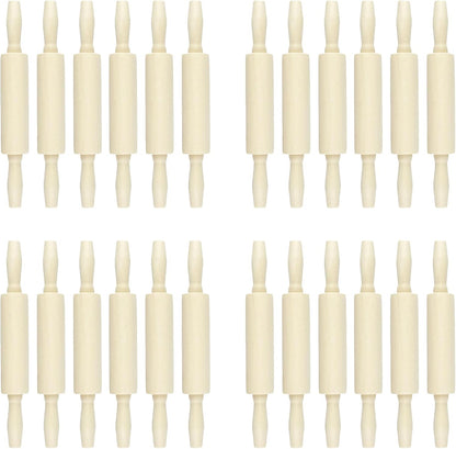24 Pack Wood Small Rolling Pin for Kids, 7.9 Inch Kids Rolling Pin for Home Kitchen (24)