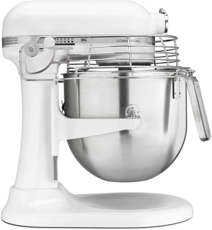 KitchenAid KSMC895WH 8-Quart Commercial Countertop Mixer with Bowl-Guard, 10-Speed, Gear-Driven, White