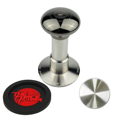 The Force Tamper Automatic Impact Adjustable Constant Pressure and Autoleveling Coffee Tamper Black Mirror Jellyfish AL Handle Set Pro (Standard Set, 53.50mm)
