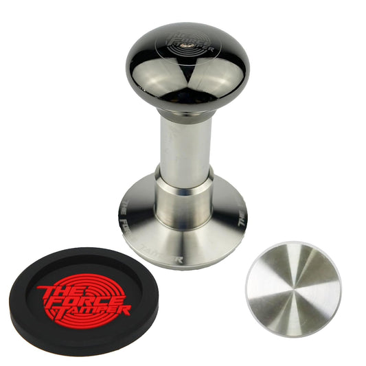 The Force Tamper Automatic Impact Adjustable Constant Pressure and Autoleveling Coffee Tamper Black Mirror Jellyfish AL Handle Set Pro (Standard Set, 58.35mm)
