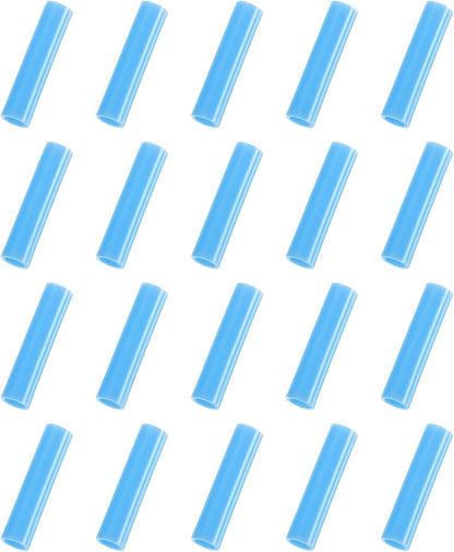 uxcell 20Pcs Silicone Straw Tips, Metal Straw Covers, Soft Reusable Straws Tips Fit for 6mm/0.24" OD Stainless Steel Straws (Sky Blue)