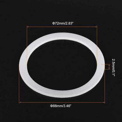 MECCANIXITY Gasket Seal Coffee Maker White Silicone Ring Replacement 72x88x2.5mm for 12-Cup Aluminium Coffee Pot, Pack of 5