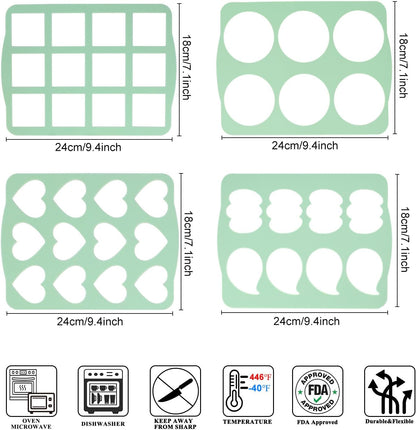 QELEG 4Pcs Cookie Molds Chocolate Chablon Cookies Stencil Mold Set for Cake Decoration QLG116/120HBGJ2393/2396