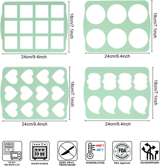 QELEG 4Pcs Cookie Molds Chocolate Chablon Cookies Stencil Mold Set for Cake Decoration QLG116/120HBGJ2393/2396