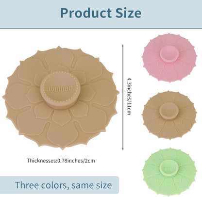 Silicone Cup Covers 4.1 Inch Reusable Silicone Mug and Cup Lids Suction Seal Lid Caps to Keep Drink Warm or Cold for Steeping Coffee Tea And Drink Cover (flower 6pcs, 6)