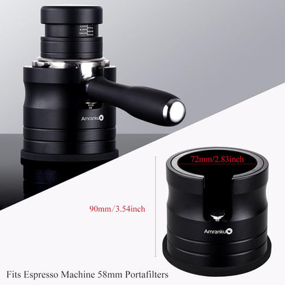 Coffee Portafilter Holder| Espresso Tamper Stand| Aluminum Alloy Espresso Holder| With Non-slip Base| Suitable For Most 58mm Coffee Machin Portafilter| (58mm, Black)