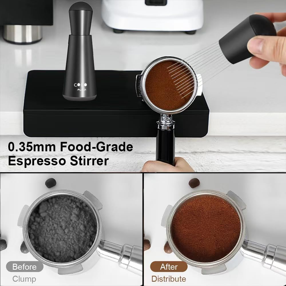 54mm Espresso Accessories Kit, Spring Loaded Calibrated Tamper, WDT Tool and Dosing Funnel, Espresso puck screen Set Fits Espresso Coffee Machines and 54mm Portafilters