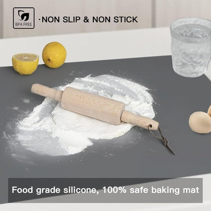Silicone Mats for Kitchen Counter, 47.3"x23.6"(120cmx60cm) Large Heat Resistant Mat Kitchen Island Waterproof 2MM Thick Countertop Protector Mat Nons-slip Extra Large Counter Mat, Translucent Gray