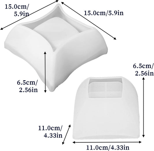2PCS Irregular Flower Pot Silicone Mold Silicone Planter Mold Epoxy Resin Casting Mold Geometric Square Container Concrete Cement Mould for Storage DIY Art Craft Decoration