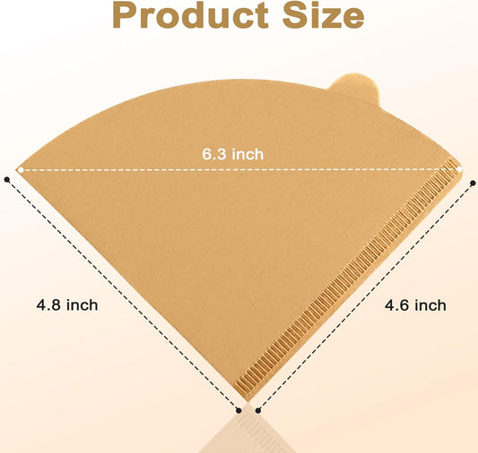 Coffee Filters, Cone Coffee Filters Size 02, 1-4 Cups, 200 Count, 2 Cone Filter for Pour Over and Drip Coffee Maker, Natural Brown Unbleached