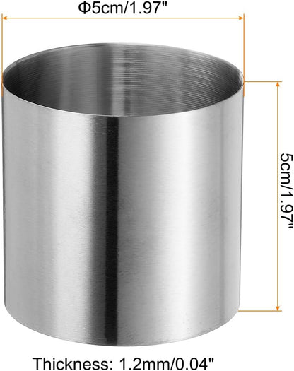 HARFINGTON Round Cake Ring 2 x 2 Inch Seamless Stainless Steel Pastry Mousse Dessert Ring Mirror Coating for Baking Cooking Making Tool