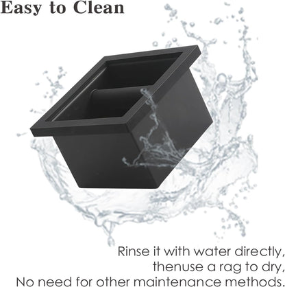 Stainless Steel Coffee Ground Knock Box Chute, Built-in Desktop Waste Bucket, Bottomless Knocking Residue Box