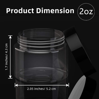 Patelai 4 Pieces Round Wide-mouth Leak Proof Plastic Container Jars with Lids for Travel Storage Makeup Beauty Products Face Creams Oils Salves Ointments DIY Making(2 Ounce,Black)