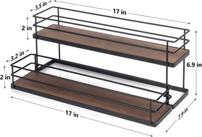 10 Bottle Capacity Coffee Syrup Organizer 2 Tier Coffee Syrup Stand Shelf for Coffee Bar Kitchen Small Wine Rack for Bar Family Storage for Syrup Wine Dressing