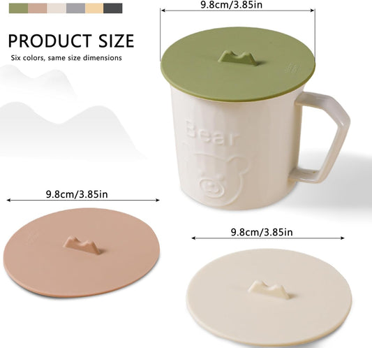 Silicone Cup Lids Silicone Cup Covers 6color Design, Food Grade Anti-dust Airtight Seal Lids for Mugs, Tea Cups, Coffee Cup 3pcs (G+W+B)