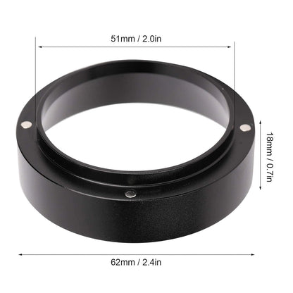 Dosing Rings Aluminum Coffee Powder Dosing Rings Funnel with Magnetic Replacement Coffee Maker Accessory Black(51MM)