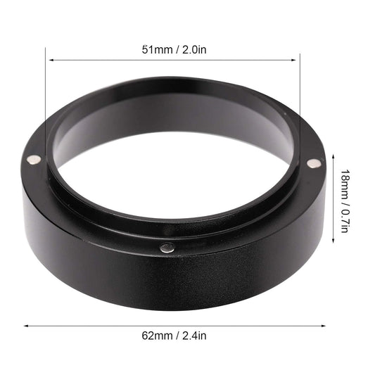 Dosing Rings Aluminum Coffee Powder Dosing Rings Funnel with Magnetic Replacement Coffee Maker Accessory Black(51MM)
