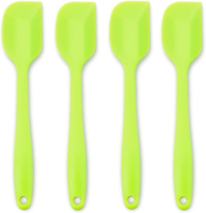 Silicone Spatula 4-piece Set, Heat-Resistant Non-stick Rubber Spatulas with Stainless Steel Core, Green