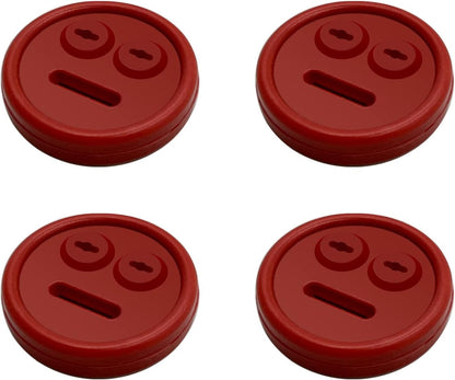4 Pack Thermometer Meat Probe Red Grommet for Grills, Compatible with Weber 85037 Smokey Mountain Cookers Accessories, and Other Smoer DIY Thermometer Sensor Port