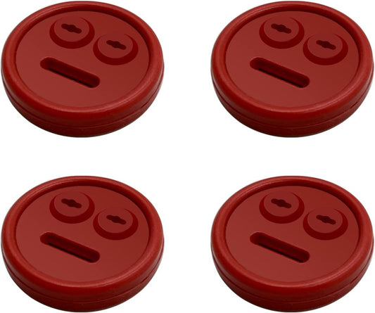 4 Pack Thermometer Meat Probe Red Grommet for Grills, Compatible with Weber 85037 Smokey Mountain Cookers Accessories, and Other Smoer DIY Thermometer Sensor Port