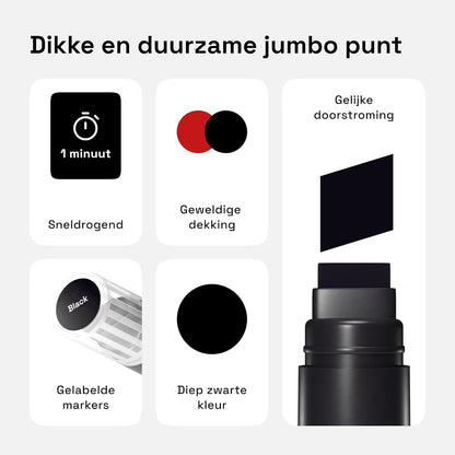 ARTISTRO 5 Black Acrylic Paint Pens, Acrylic Paint Markers Jumbo Tip, Fabric Markers for Textile, Canvas, Rock, Glass, Wood, Paper, DYI, Pens for Kids and Adults