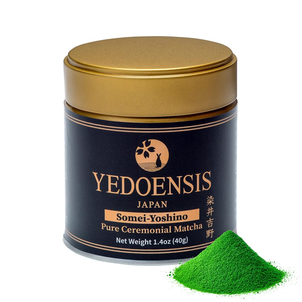 YEDOENSIS Pure Ceremonial Matcha "Somei-Yoshino" - Organic Authentic Japanese Green Tea Ceremonial Matcha Powder, JAS Certified Organic Vegan Gluten-Free (40g)