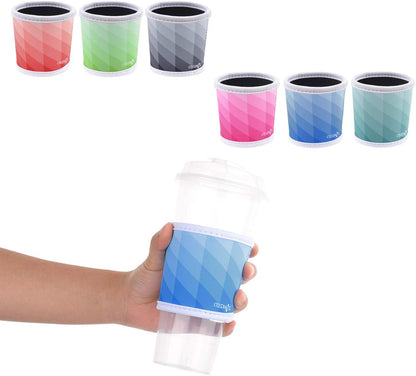 CM Reusable Coffee Mug Sleeve Cover Coffee Cup Sleeve Cover Heat Resistant Neoprene Insulator Sleeve for Coffee Tea Hot Cold Beverage (Lattic Patterns (6 Pcs))