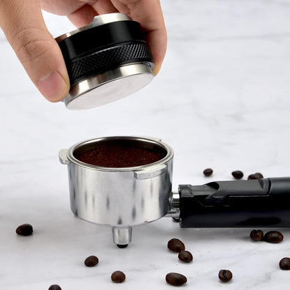 58mm Espresso Distributor & Tamper, Coffee Distributor Adjustable Height, Coffee Leveler Fits with Two-in-one Double-head and Flat-bottom Three Leaf for Macaroons