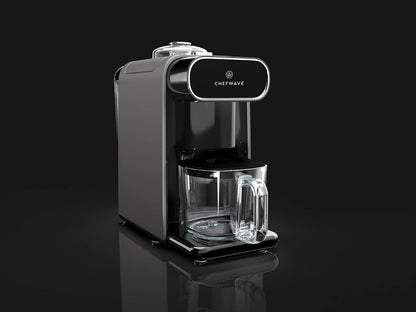 ChefWave Milkmade Dairy Alternative Vegan Nut Milk Maker Machine Almond Milk Soy Milk Oat Milk Cashew Milk Coconut Milk Macadamia Milk, No Soaking, Auto-Clean, Delay Start, Recipe Book - Silver/Black