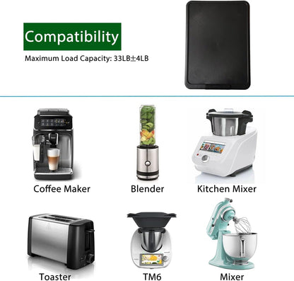 Diteje Kitchen Appliance Sliding Tray,Appliances Rolling Slider Moving Caddy Under Cabinet Countertop Compatible with Ninja Grill,KitchenAid Stand Mixer,Keurig Coffee Maker,Instant Pot,Blender