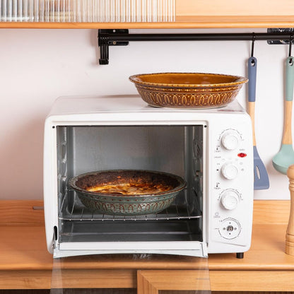 Sweejar Ceramic Pie Pan - Round Baking Dish, Non-Stick for Quiche, Tart, Cake, Pumpkin Pie & Pot Pies (Gray, 10 Inches)